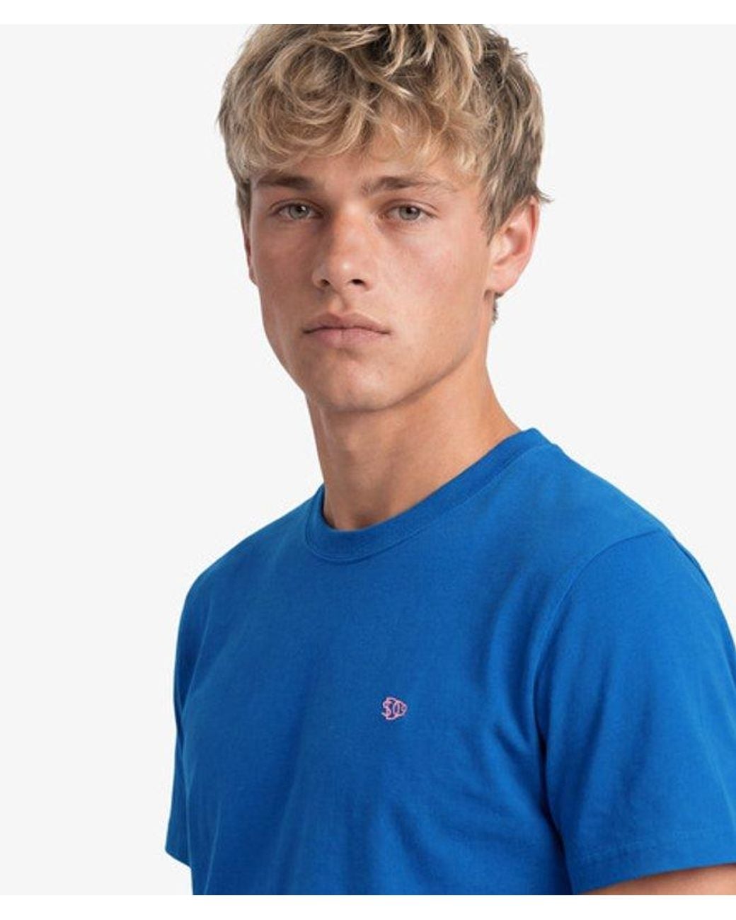 Superdry Blue Sd & Co Logo Embroidered T-Shirt for men