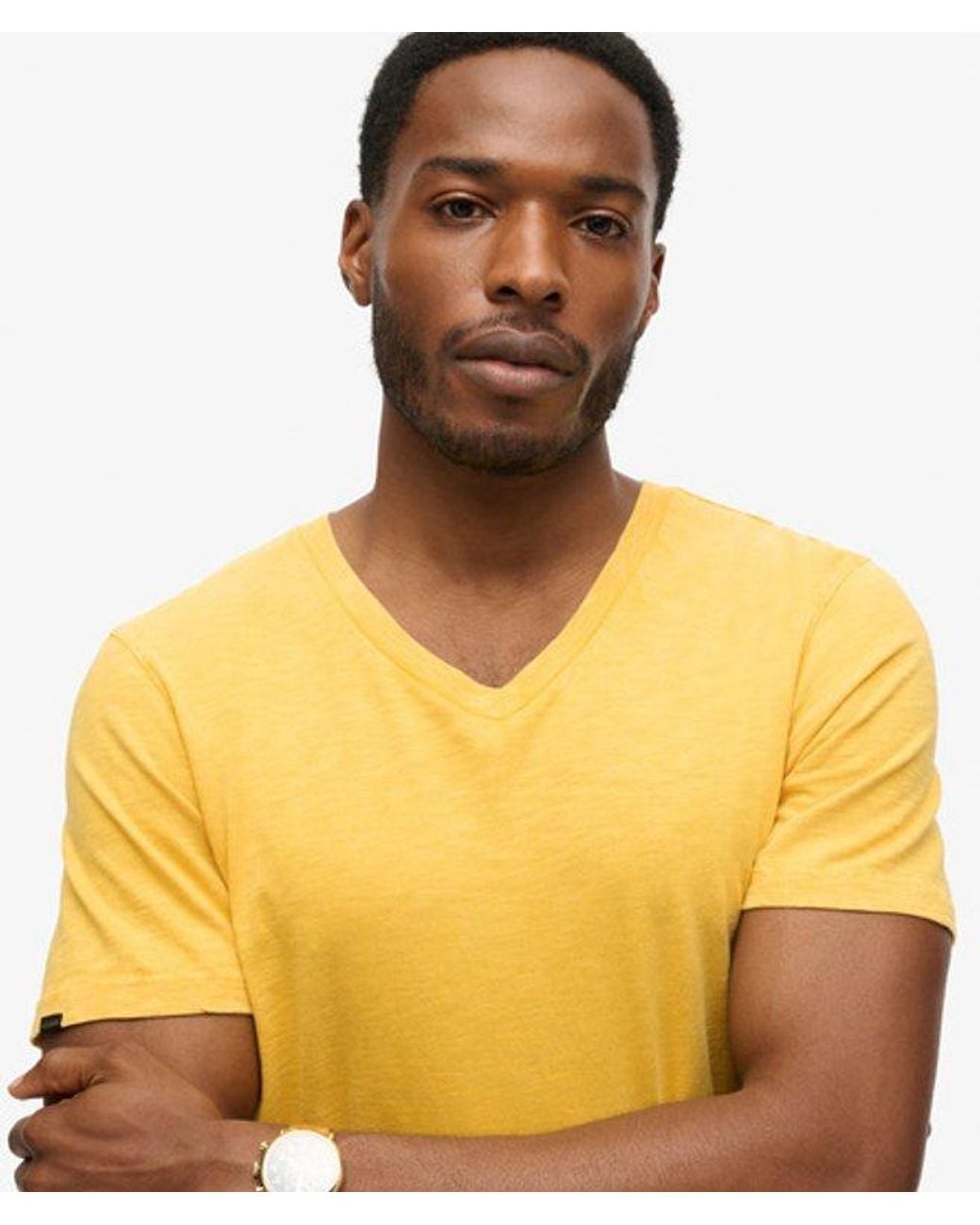 Superdry Yellow & Co V-neck Slub Short Sleeve T-shirt for men