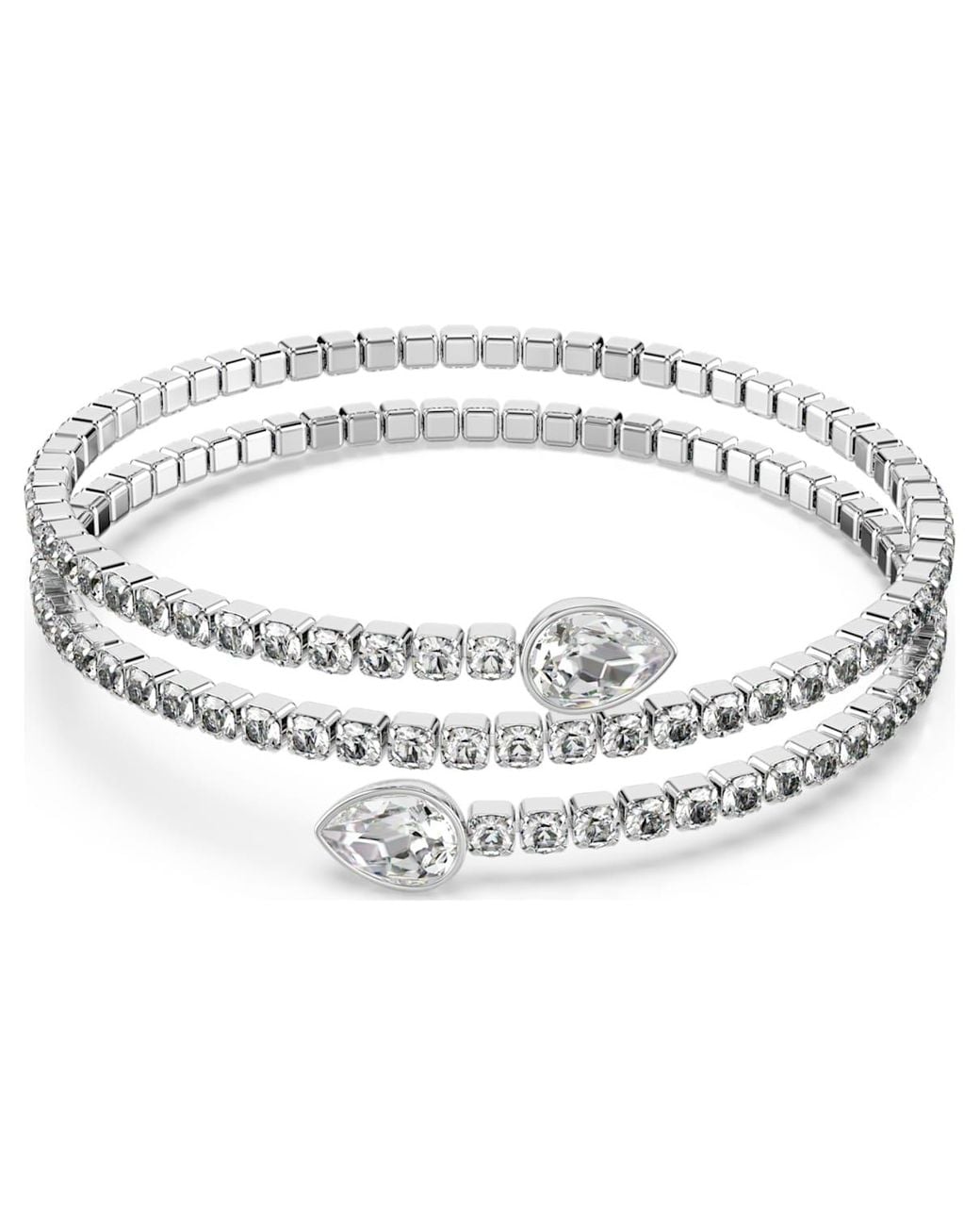 Swarovski Metallic Twisty Cuff, Mixed Cuts, Rhodium Plated