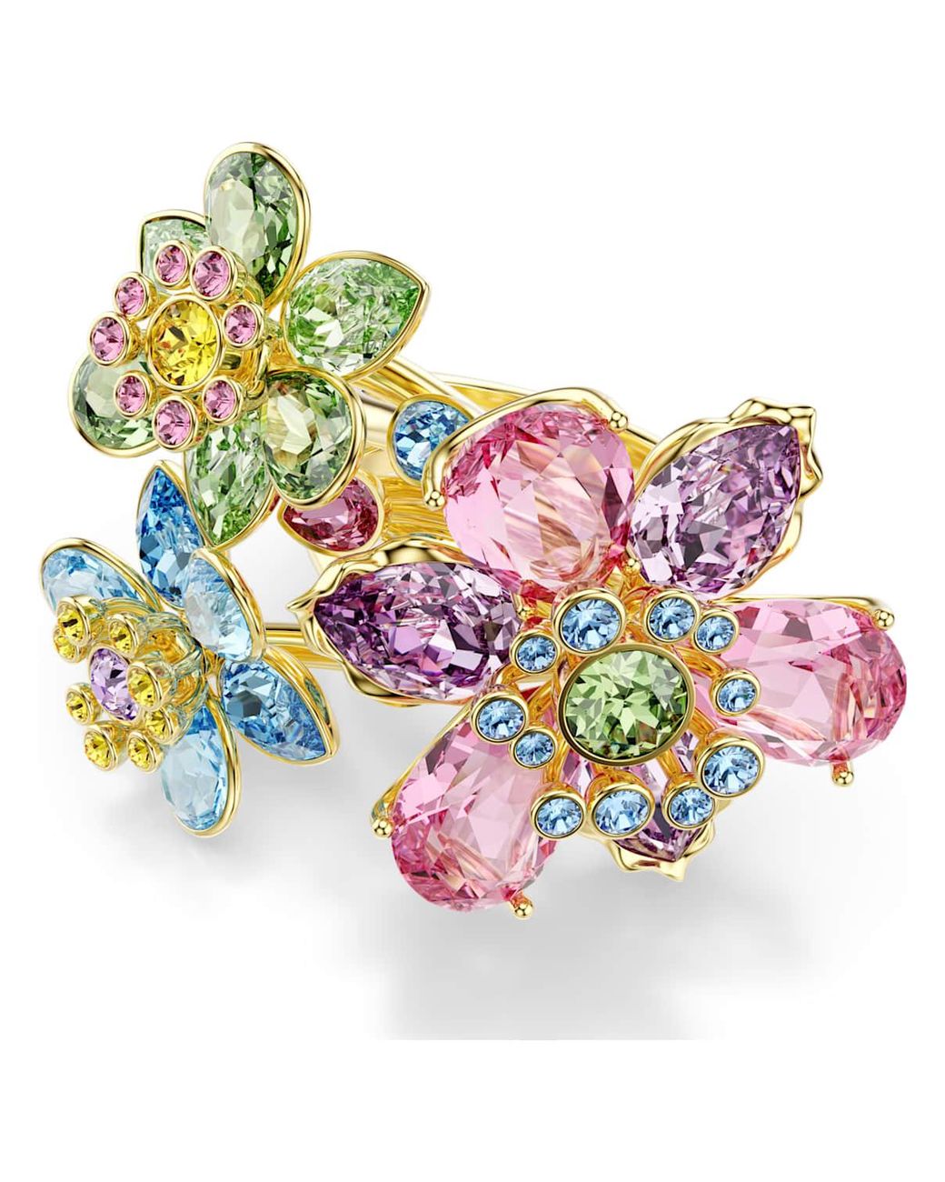 Anello idyllia, taglio misto, fiore di Swarovski in Multicolor