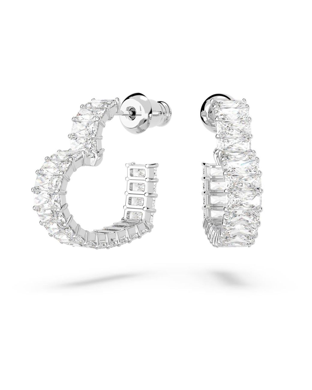 Pendientes de aro matrix Swarovski de color Metallic