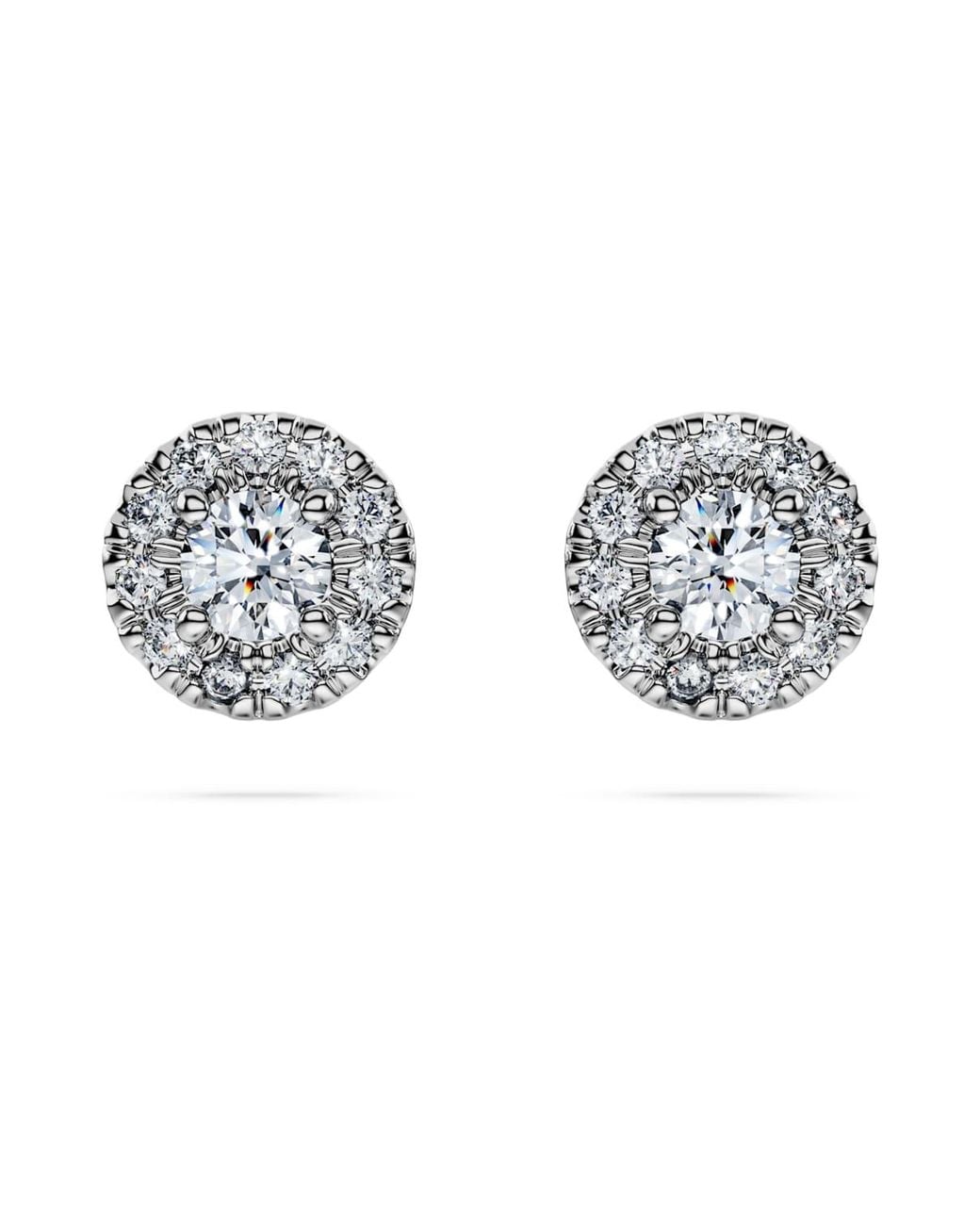 Swarovski Metallic Eternity Halo Stud Earrings, Lab-Grown Diamonds 0.45 Ct Tw, Round Shape, Sterling