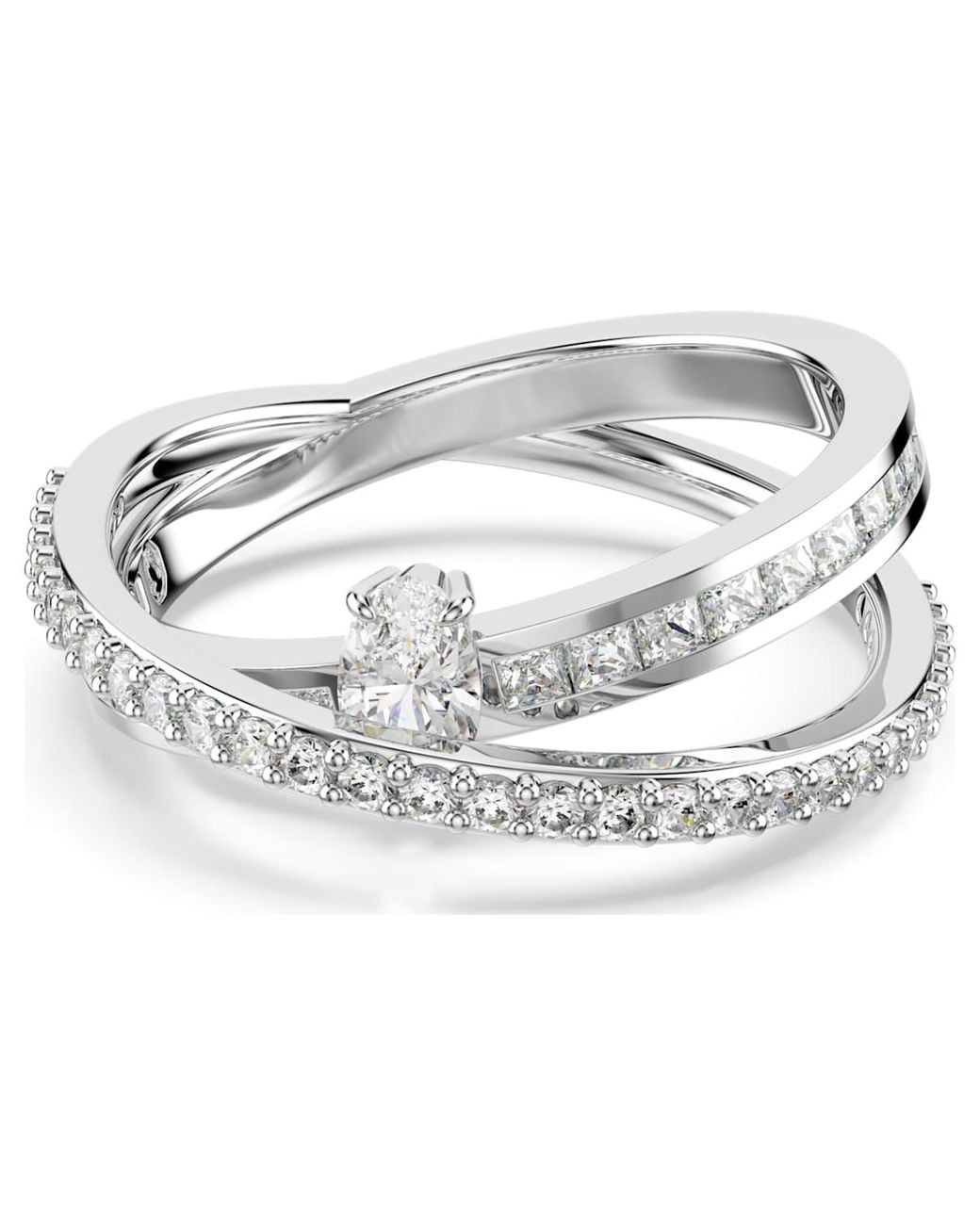 Swarovski Metallic Ladies Twist Wrap Ring