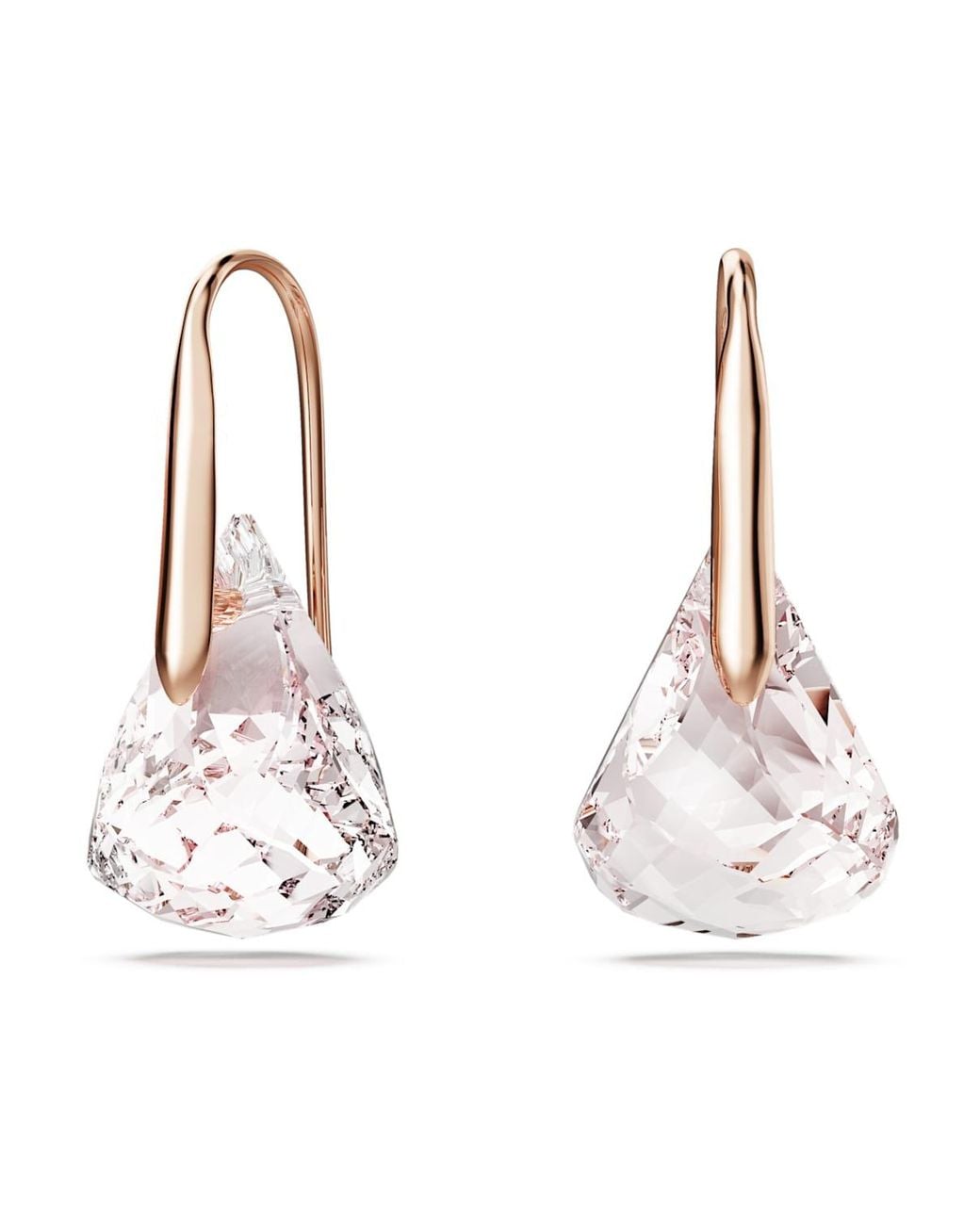 Swarovski Pink Lunar Drop Earrings, 18K Rose Finish
