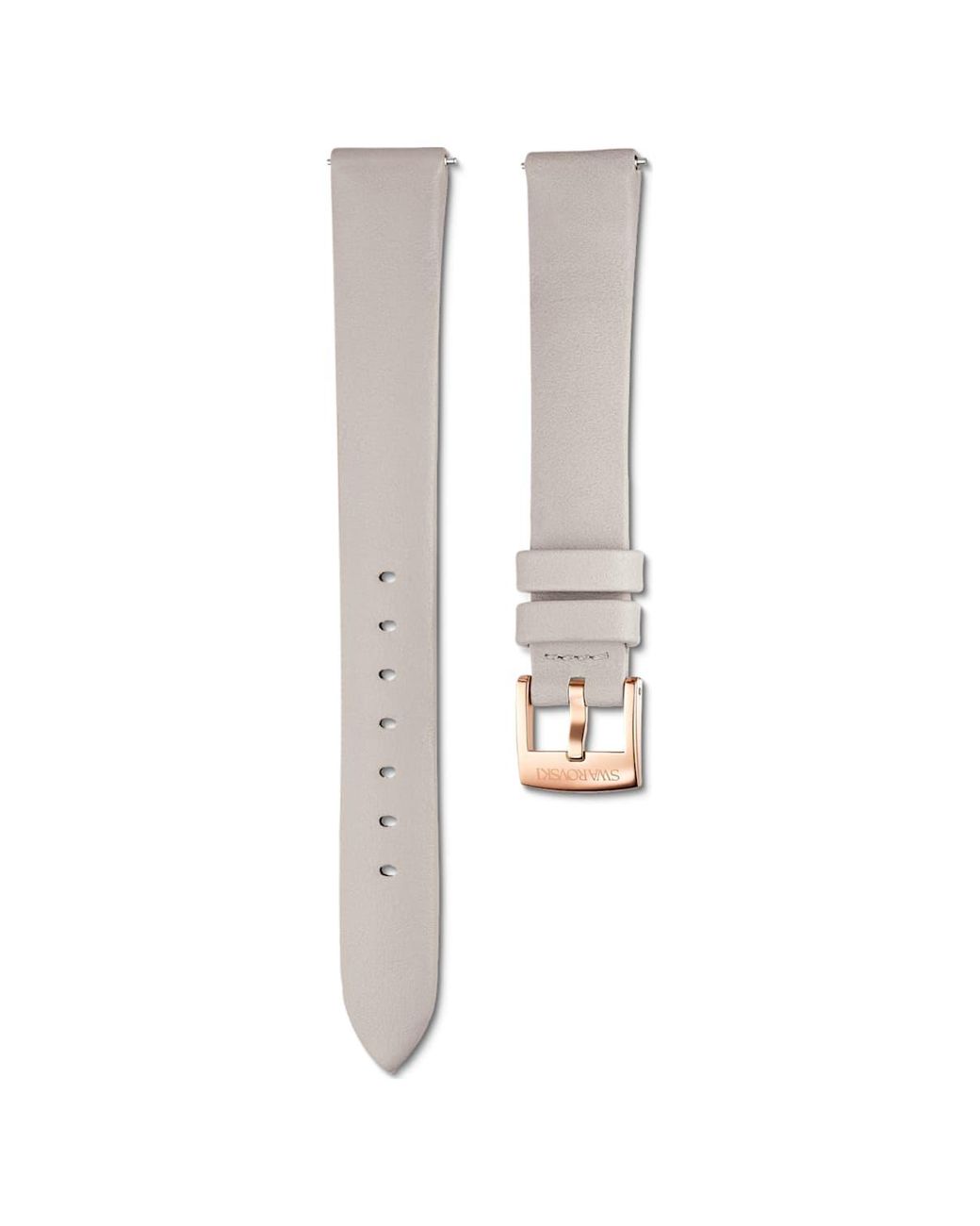 Swarovski White Watch Strap, 14 Mm (0.55" Width, Leather, Rose-Tone Finish