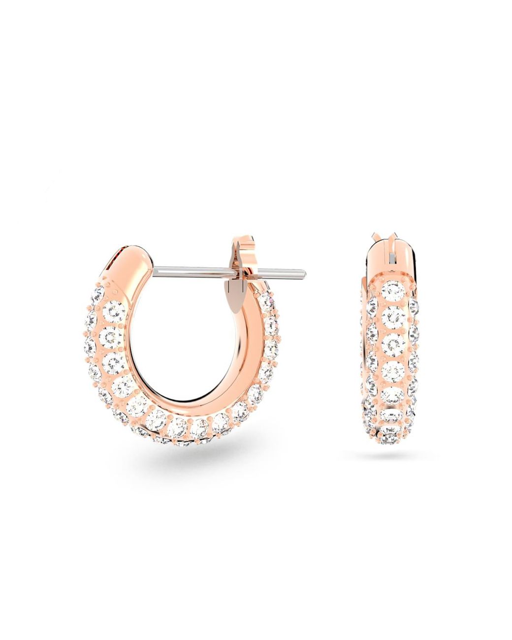 Swarovski Pink Stone Hoop Earrings
