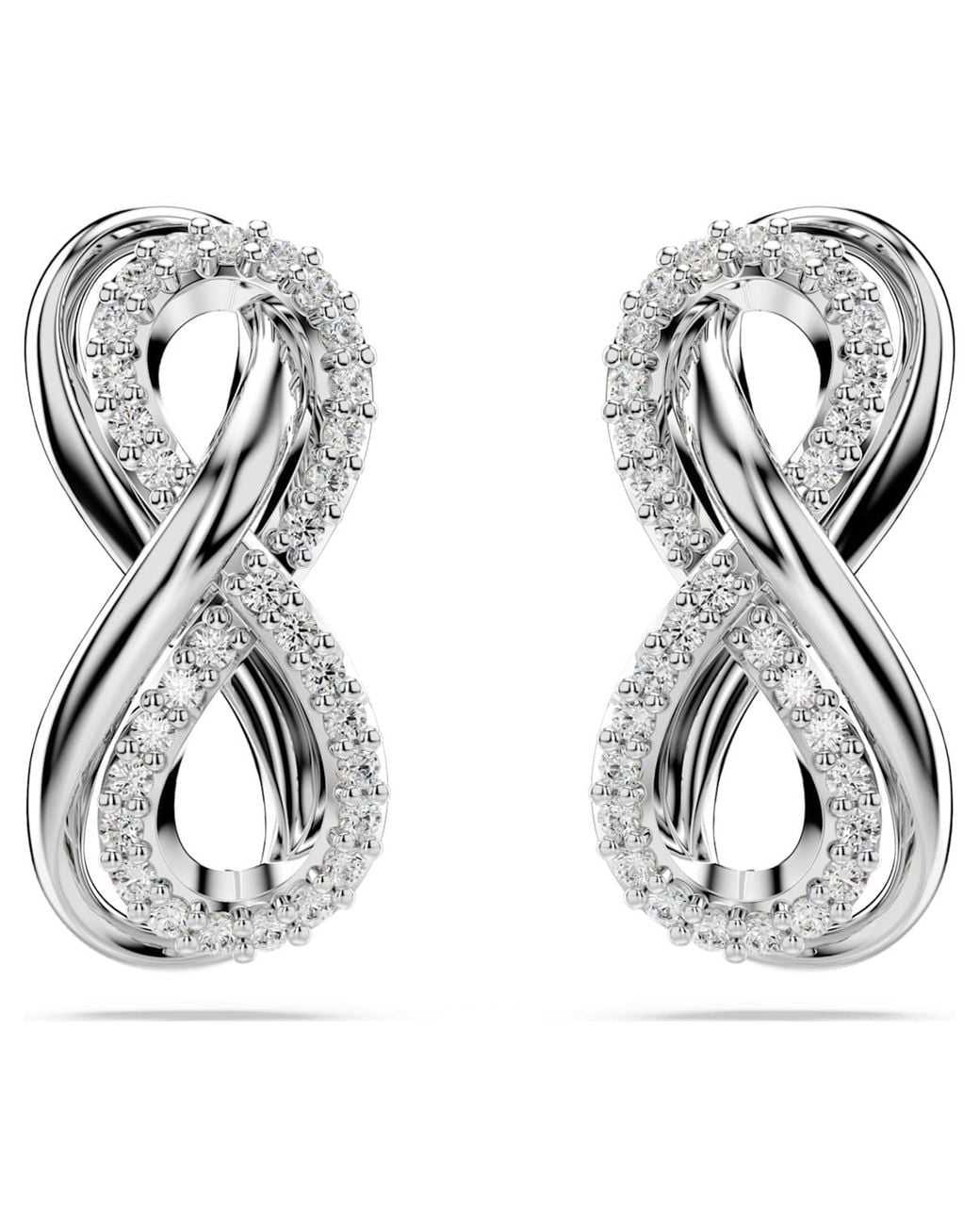 Swarovski Metallic Hyperbola Stud Earrings, Infinity, Rhodium Plated