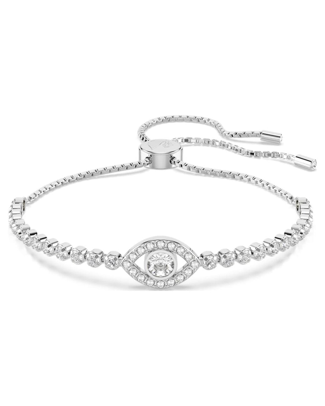 Swarovski Metallic Matrix Bracelet, Evil Eye, Rhodium Plated