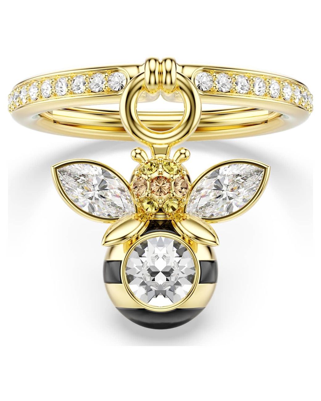 Anello con motivo idyllia, taglio misto, ape di Swarovski in Metallic