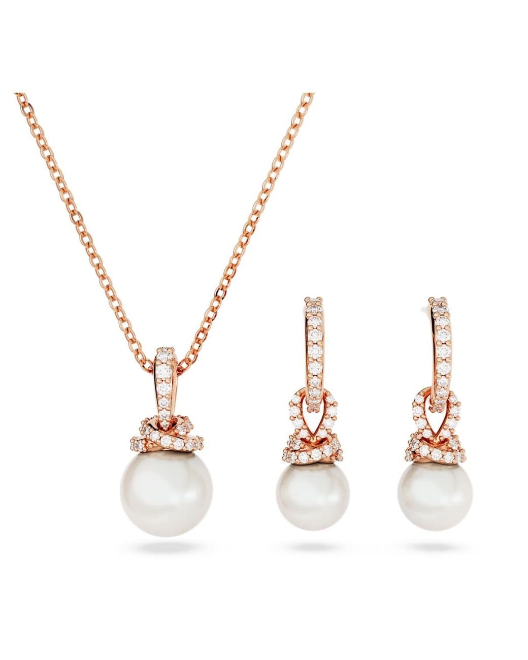 Swarovski Metallic Originally Set, Crystal Pearl, 18K Rose Finish