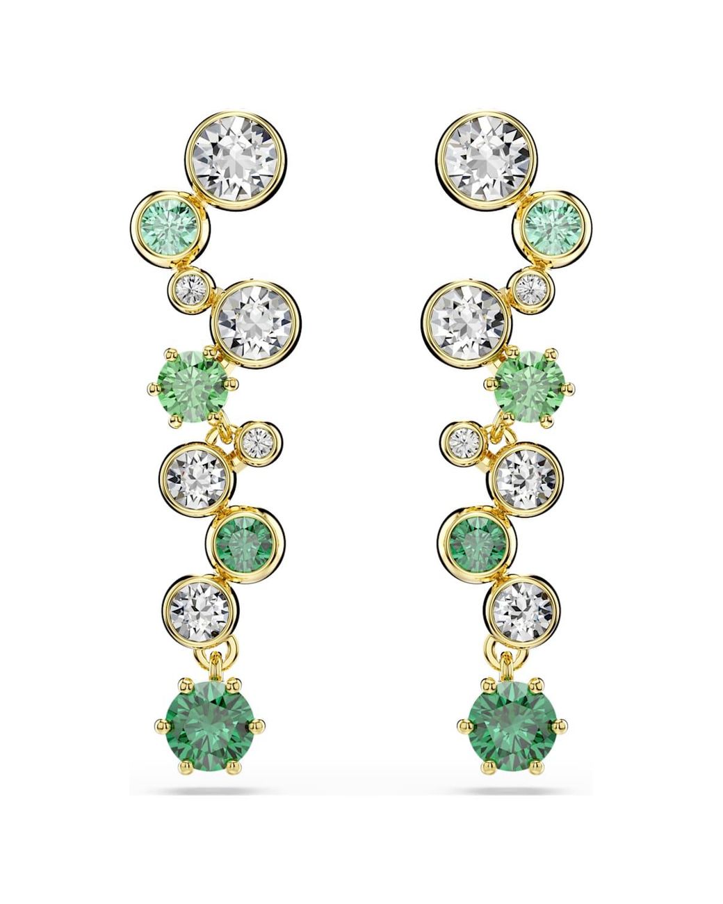 Swarovski Green Constella Mixed Cuts Drop Earrings