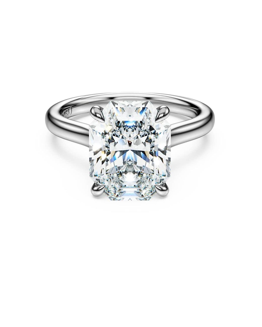 Anello solitario eternity, diamanti creati in laboratorio 4 ct tw, forma ottagonale, oro di Swarovski in Blue