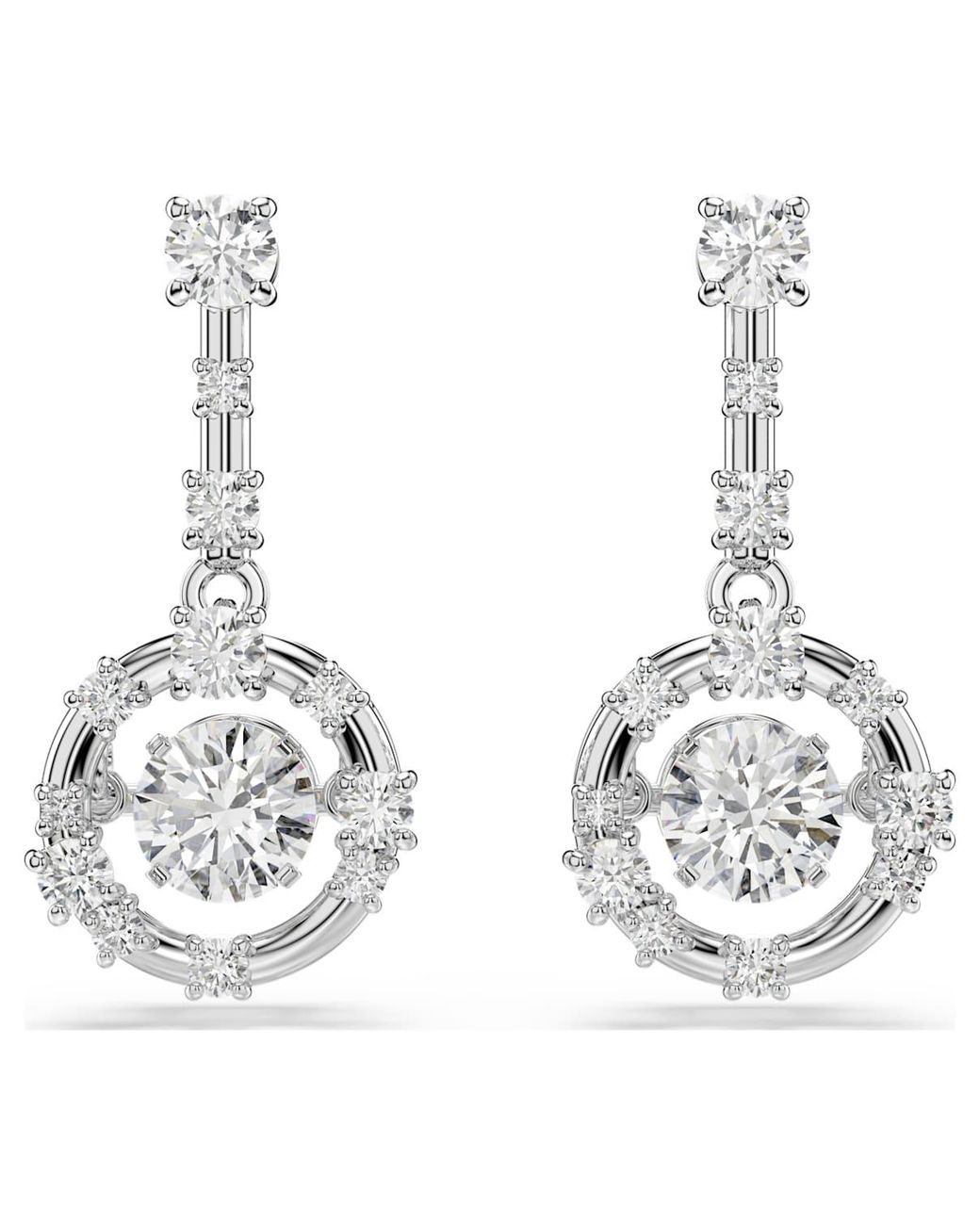 Swarovski Metallic Constella Whte Drop Earrings