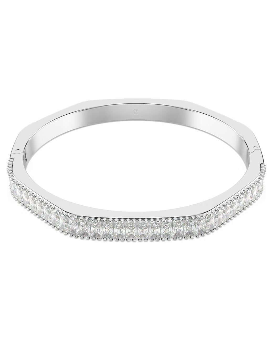 Swarovski Metallic Matrix Baguette Cut Bangle, Size Small