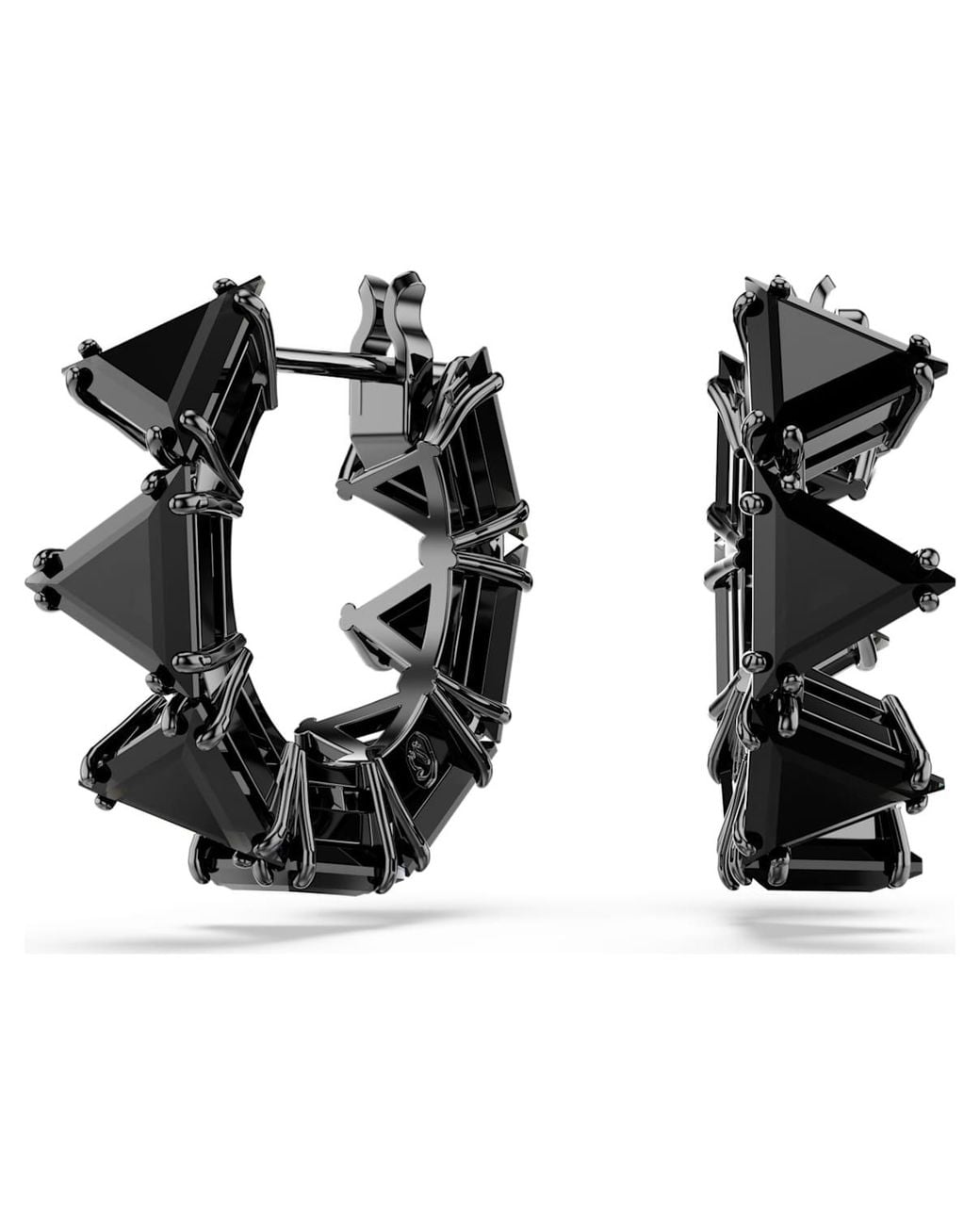 Swarovski Black Matrix Hoop Earrings