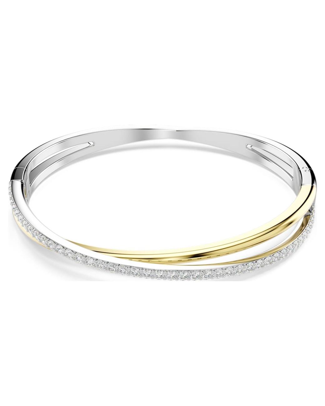 Swarovski Metallic Hyperbola Bangle, Round Cut, Mixed Metal Finish