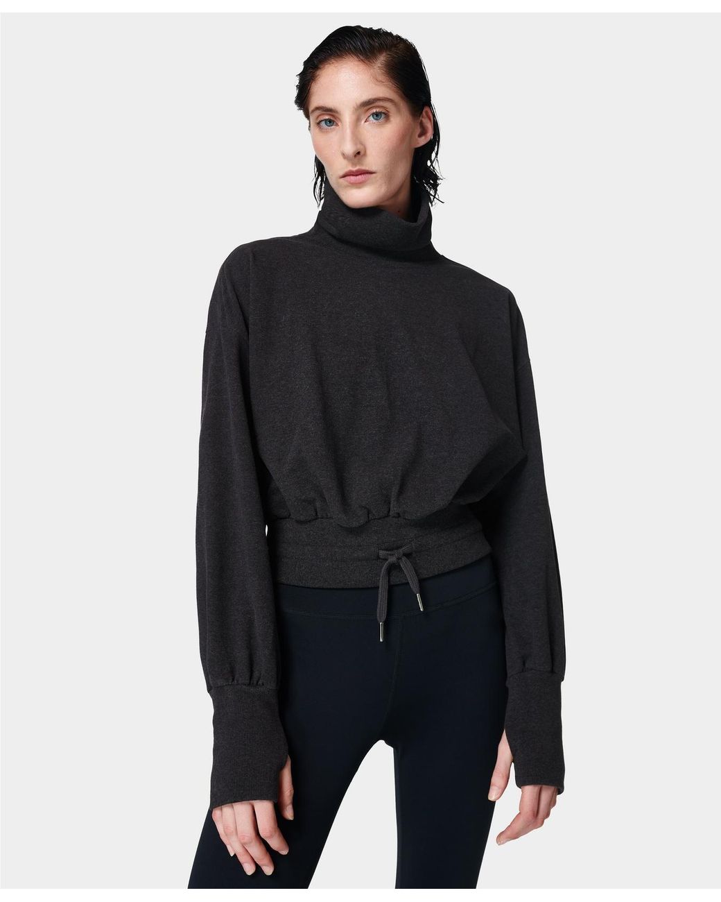 Sweaty Betty Melody Luxe Fleece Pullover in Black | Lyst