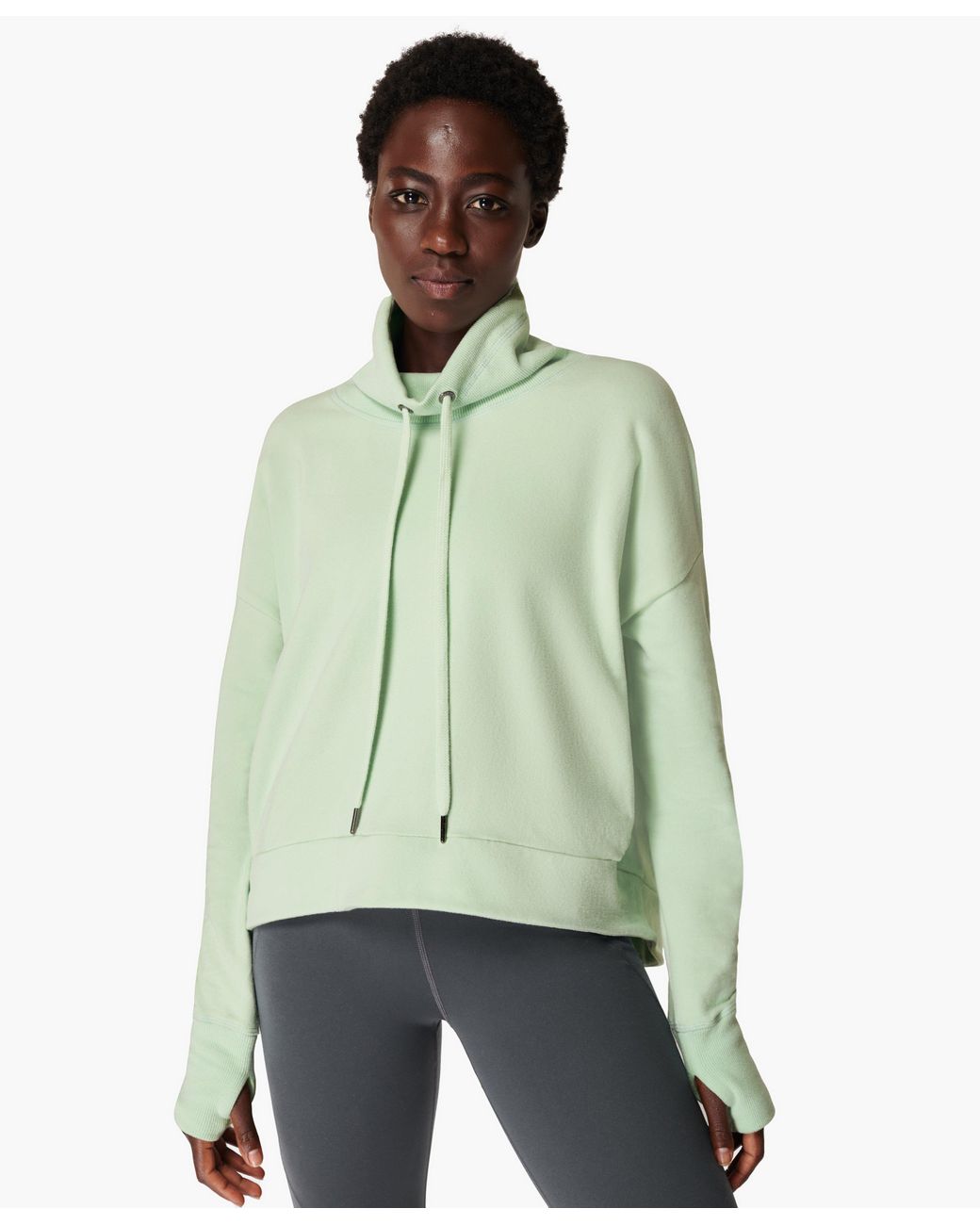 Sweaty Betty Harmonise Luxe Fleece Sweatshirt in Green - Lyst
