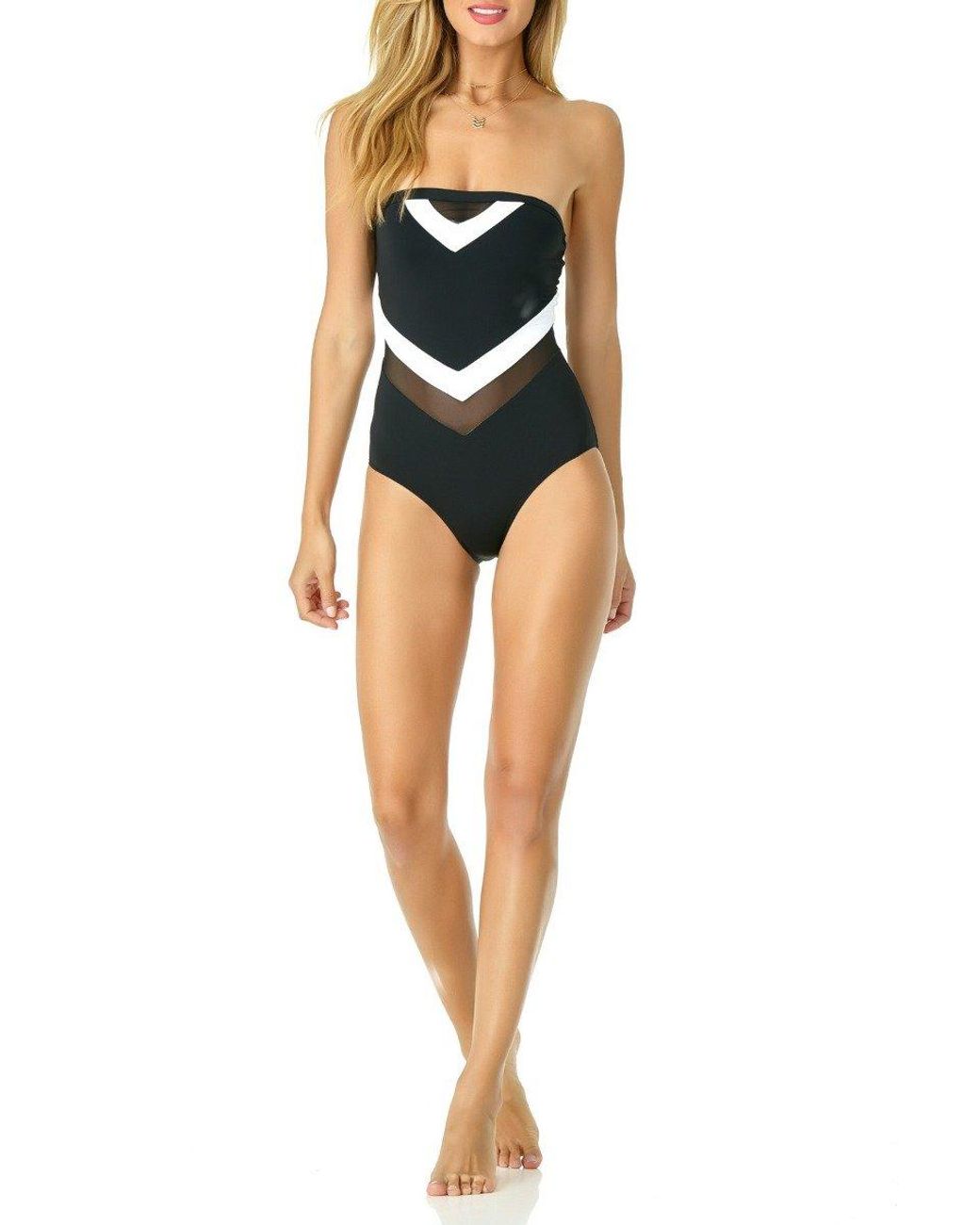 anne cole color block mesh