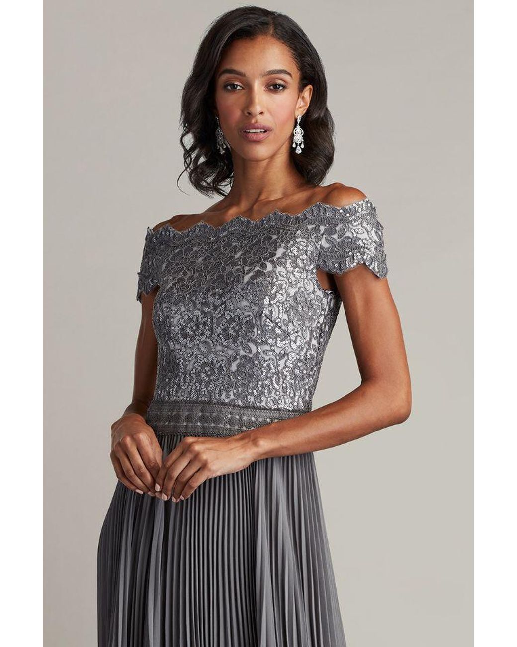 tadashi shoji grey dress Tadashi Shoji CAS23907M main image 0