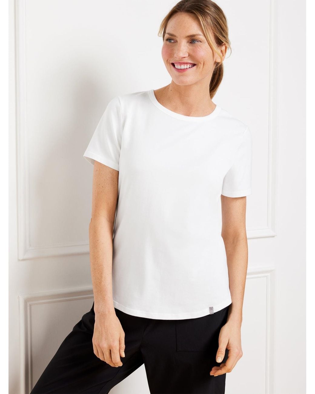 Talbots White Supersoft Jersey Short Sleeve T-shirt