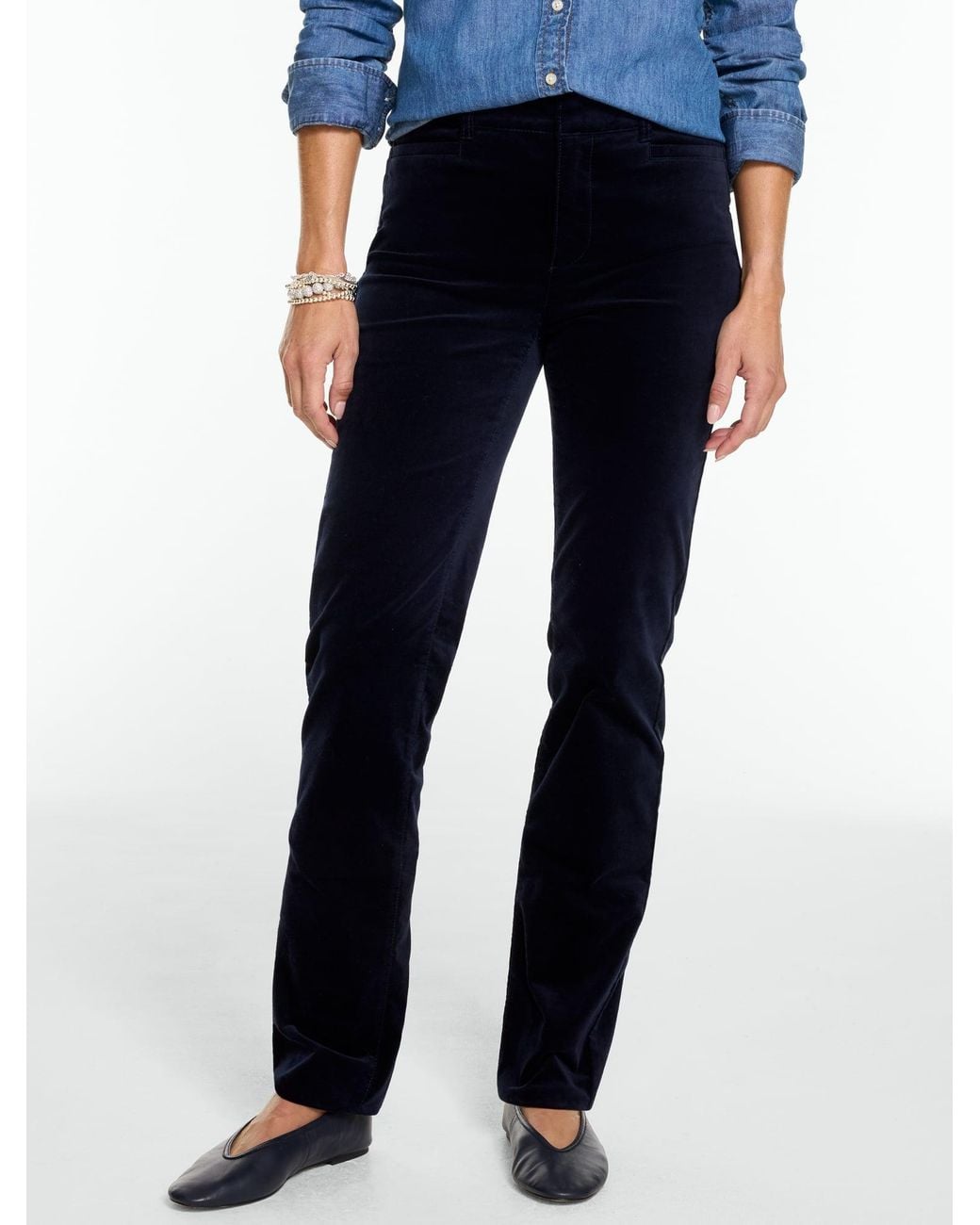 Talbots Blue Velveteen Straight Leg Pants