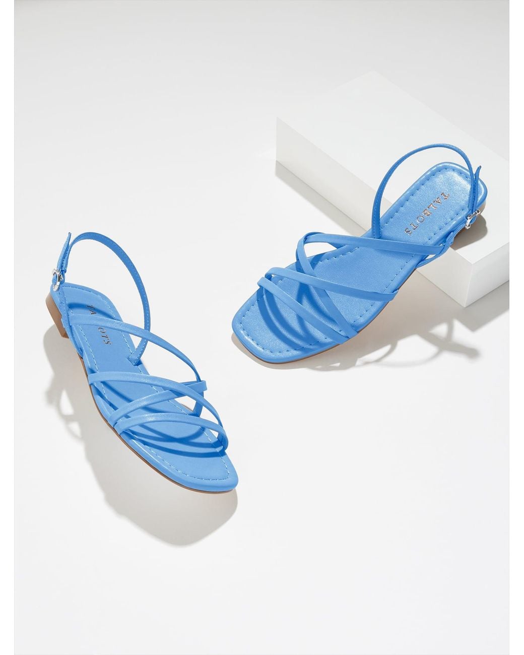 Talbots Blue Liana Strappy Nappa Sandals