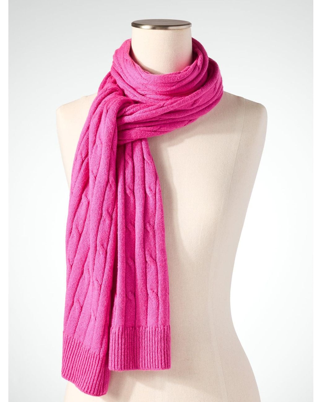 Talbots Pink Soft Cable Knit Scarf