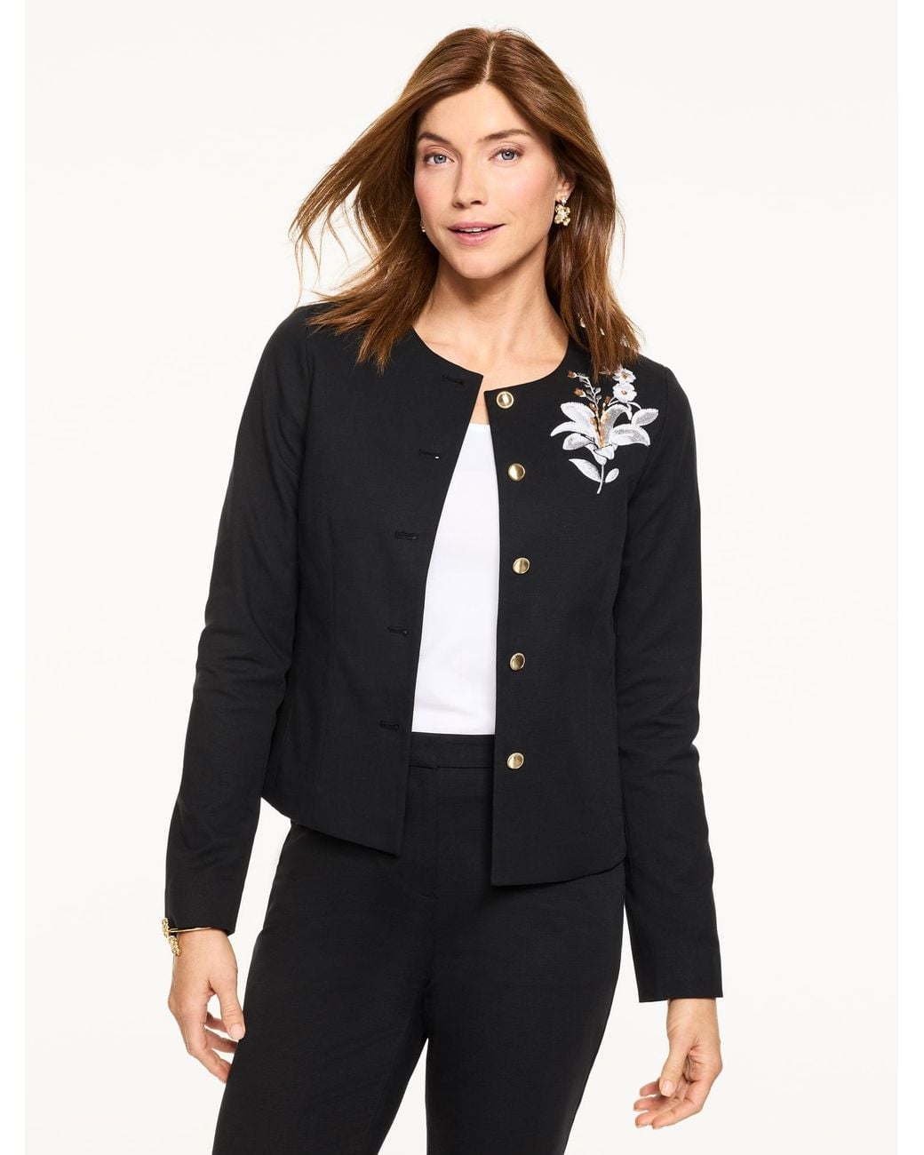 Talbots Black Rsvp Polished Texture Jacket
