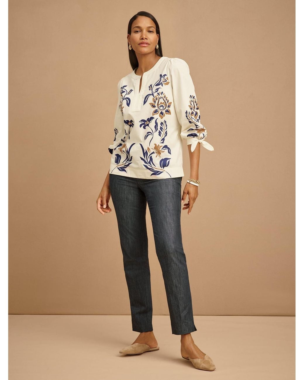 Talbots Natural Hampshire Straight Ankle Pants