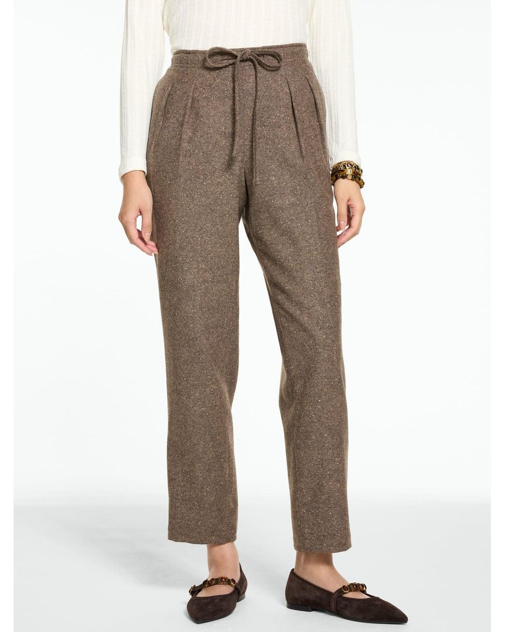 Talbots Natural Tapered Ankle Pull-on Pants