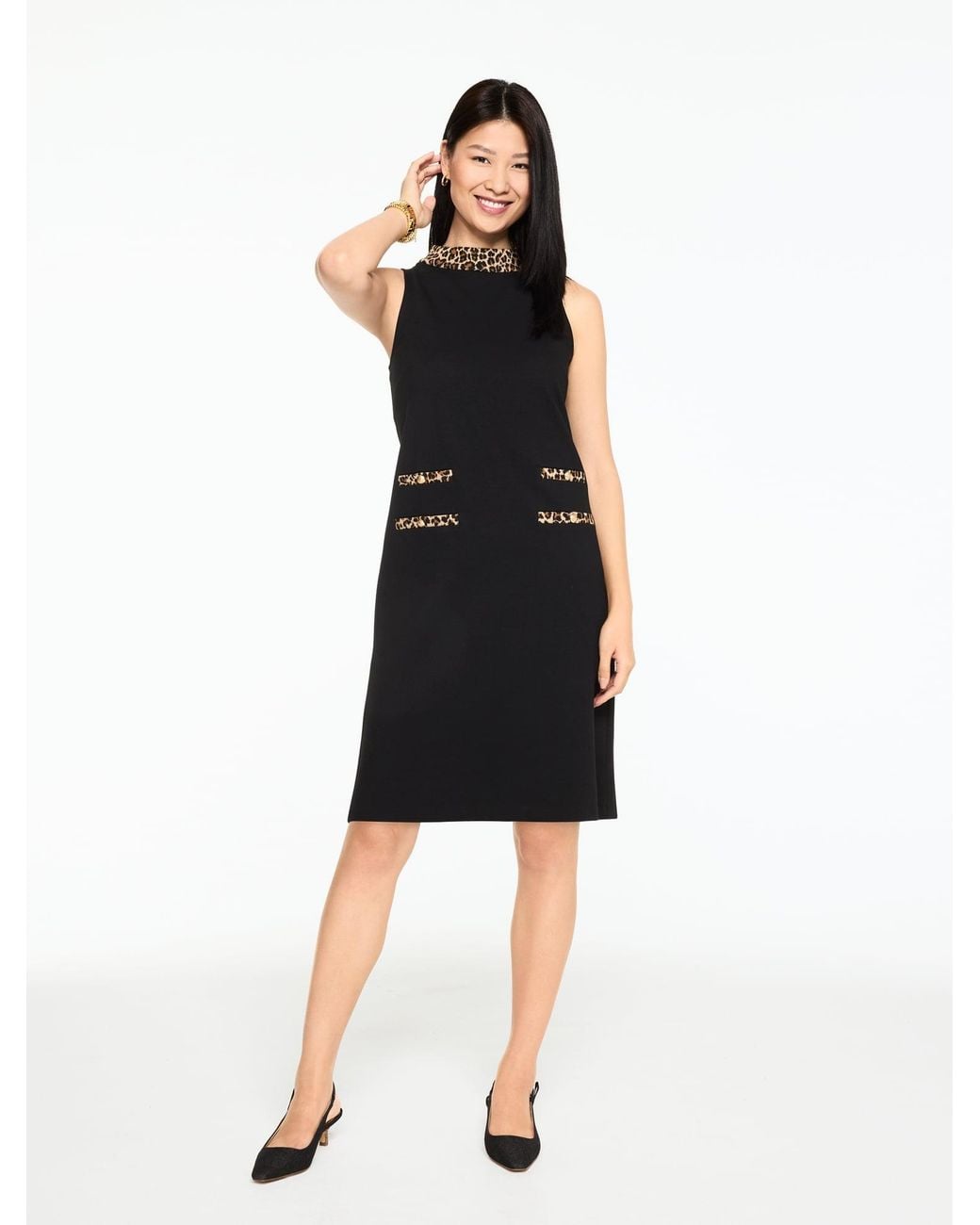 Talbots Black Luxe Ponte Shift Dress