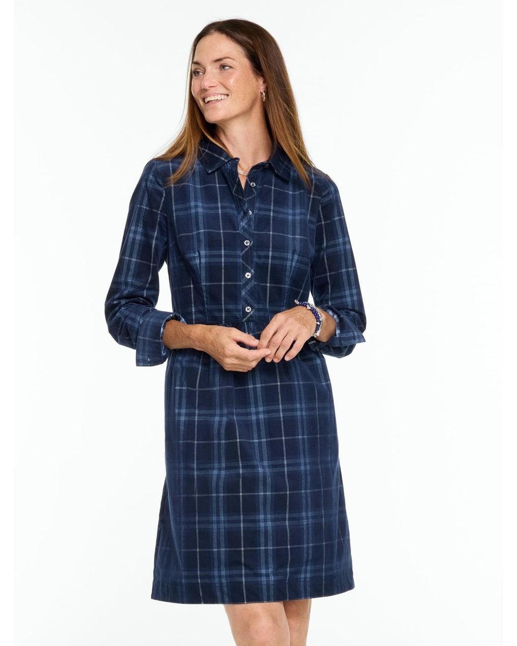 Talbots Blue Corduroy Shirtdress