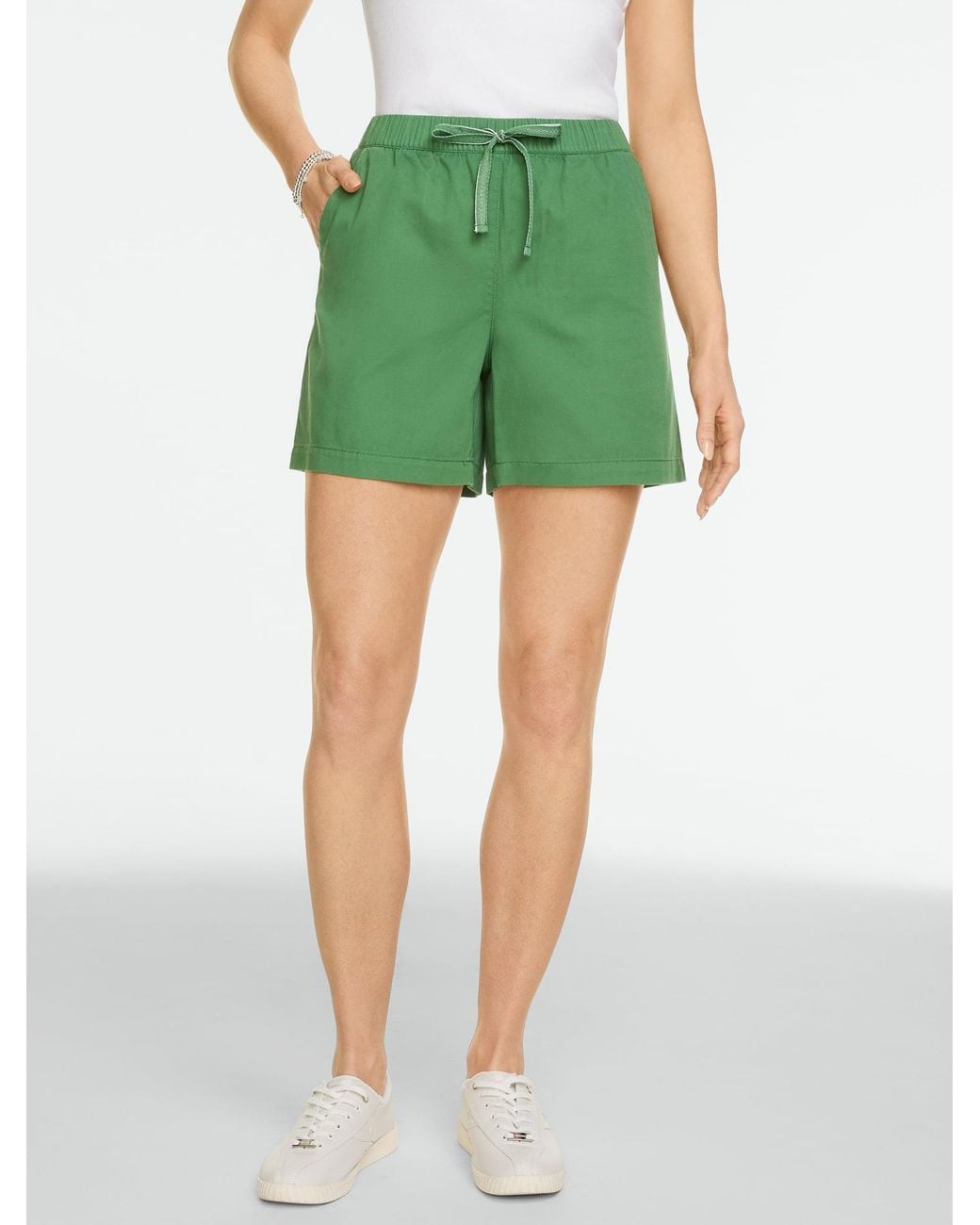 Talbots Green Twill Pull-on Shorts