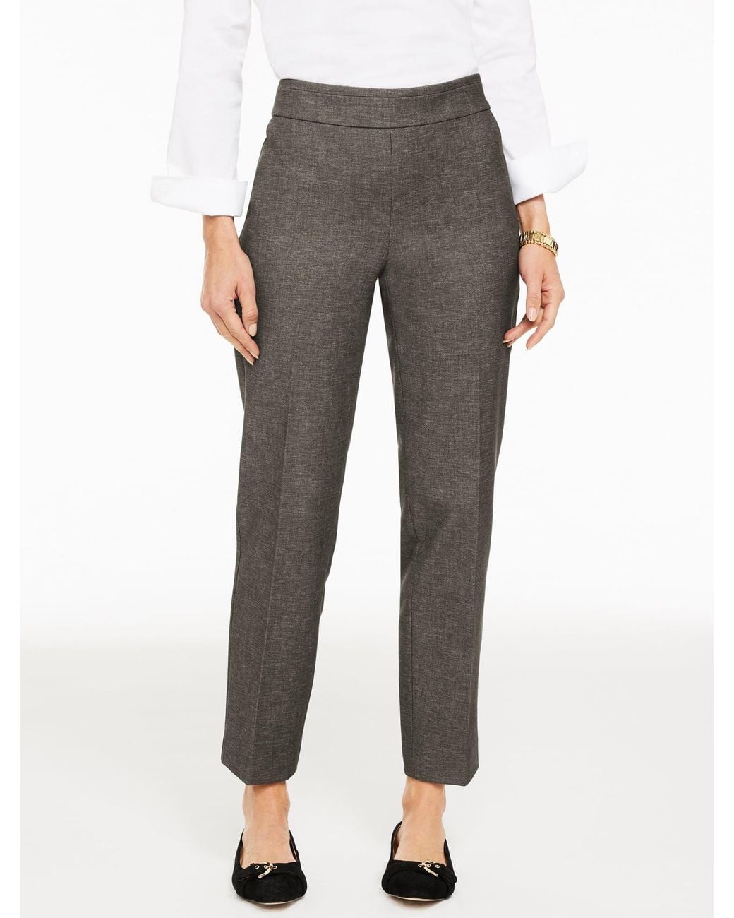Talbots Gray Slim Straight Ankle Pants