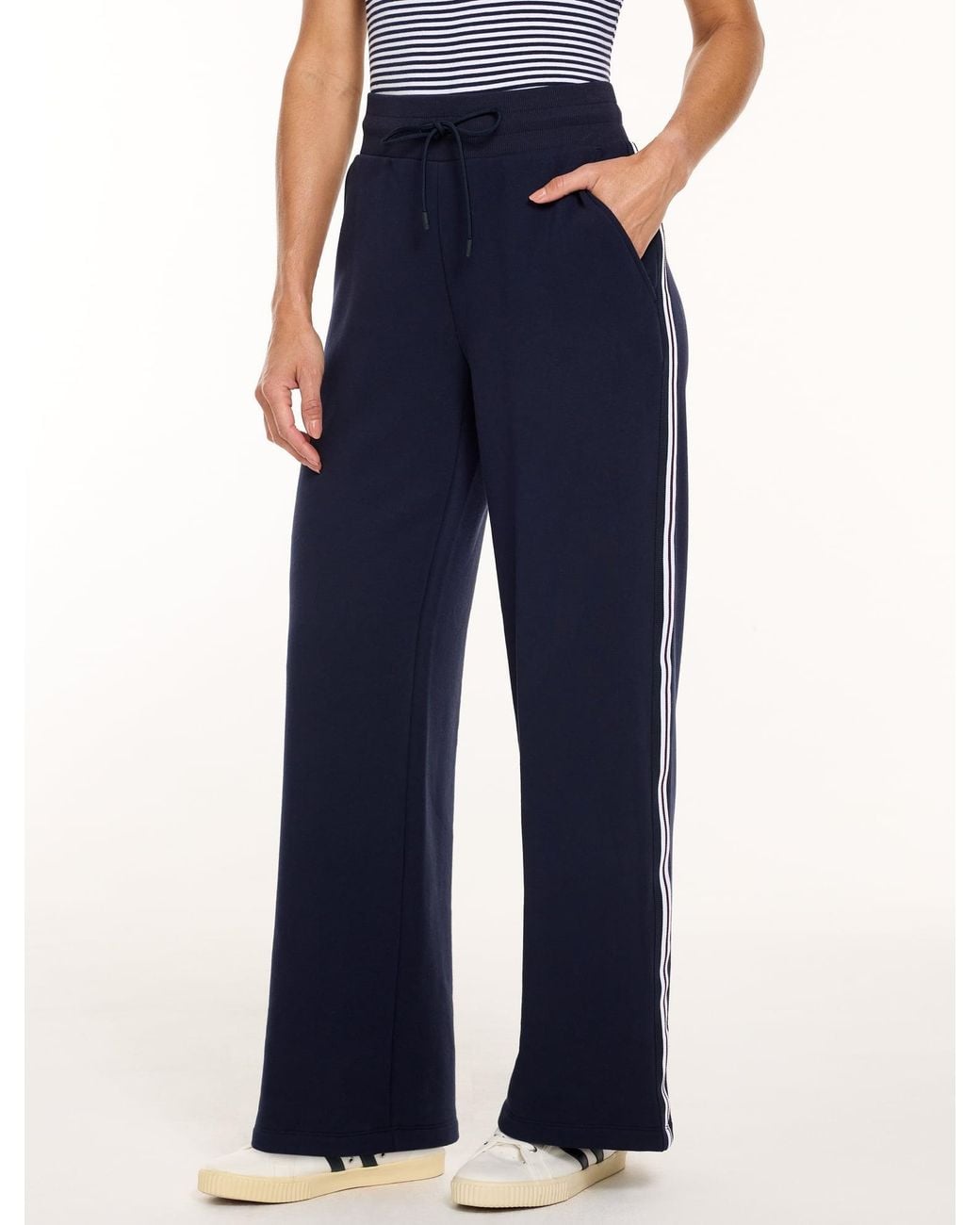 Talbots Blue Cozy Fleece Wide Leg Pants