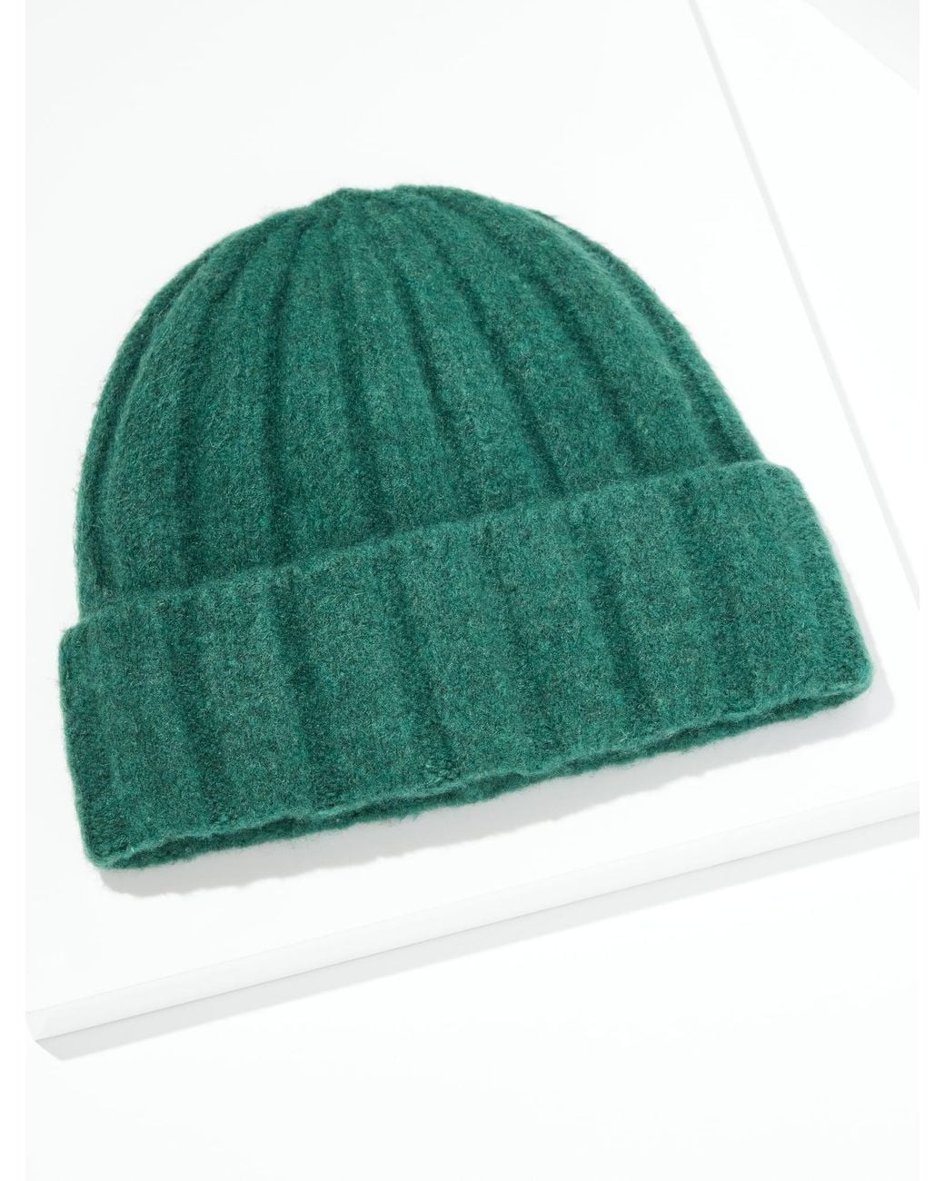 Talbots Green Soft Ribbed Beanie