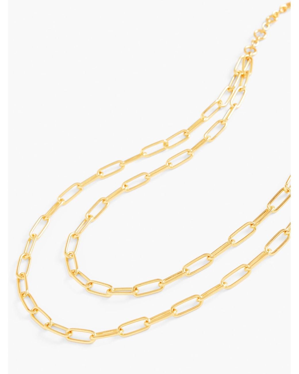Talbots White Layered Paperclip Link Necklace