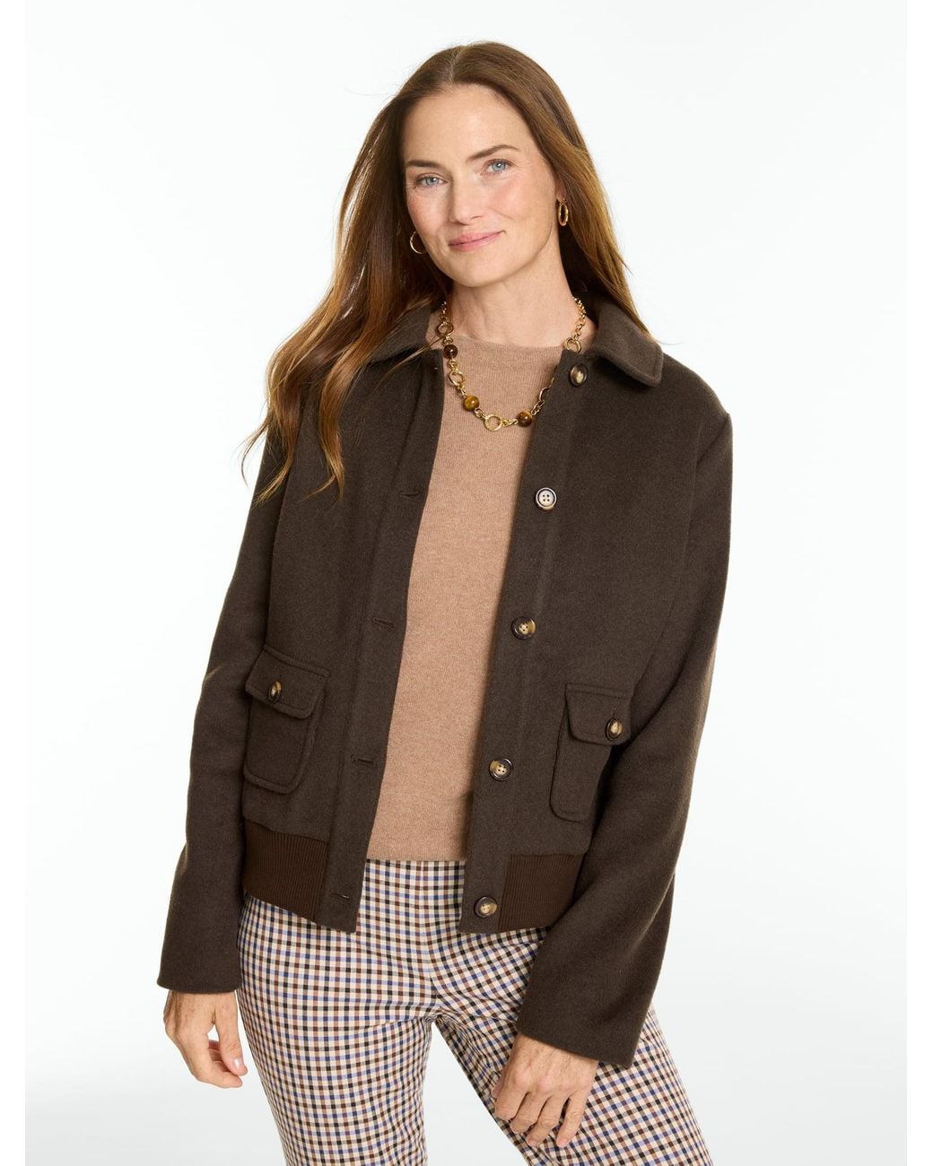 Talbots Brown Lightweight Bomber Jacket