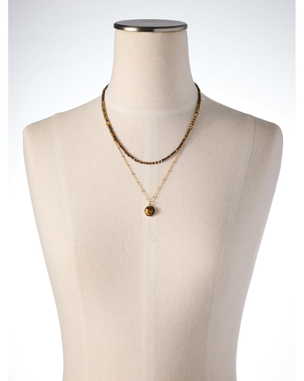 Talbots Natural Multi-layer Semi Necklace