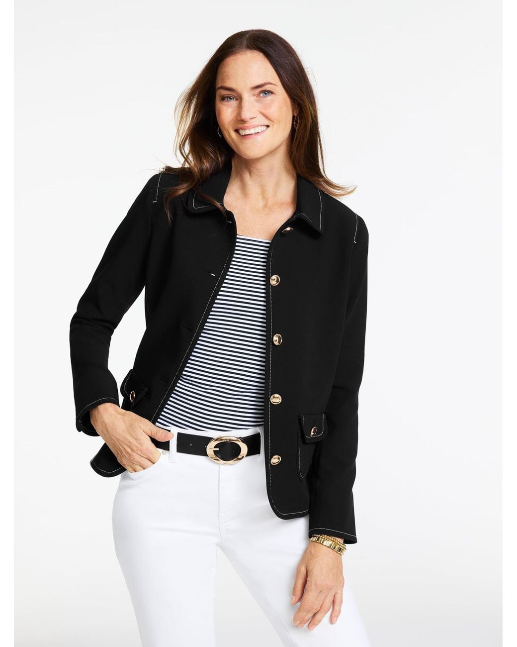 Talbots Black Polished Textured Jacket