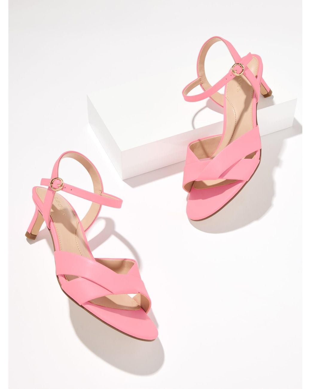 Talbots Pink Talia Nappa Kitten Heel Sandals