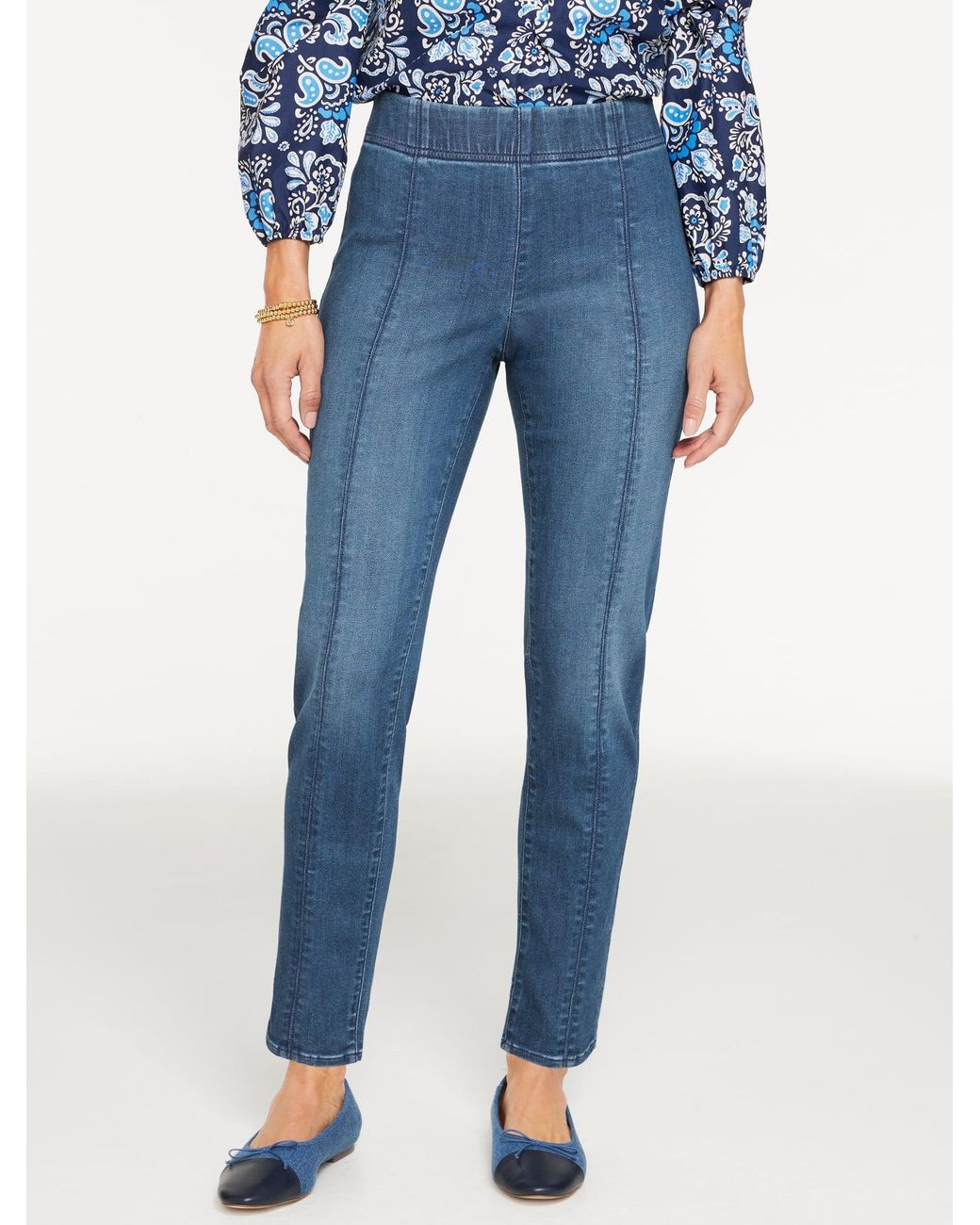 Talbots Blue Slim Ankle Pull-on Travel Jeans