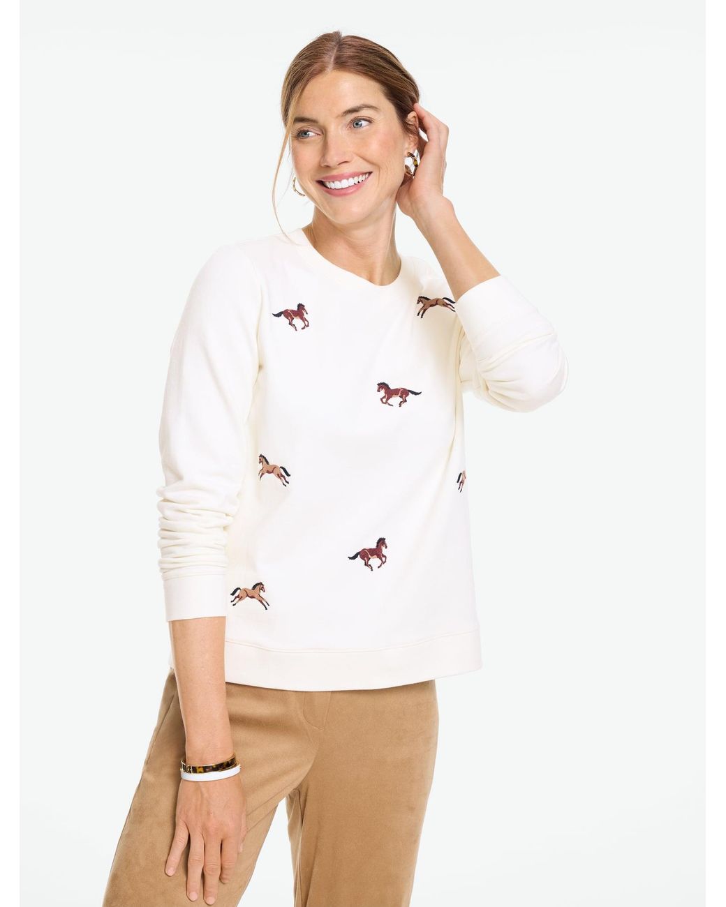 Talbots White Crewneck Sweatshirt