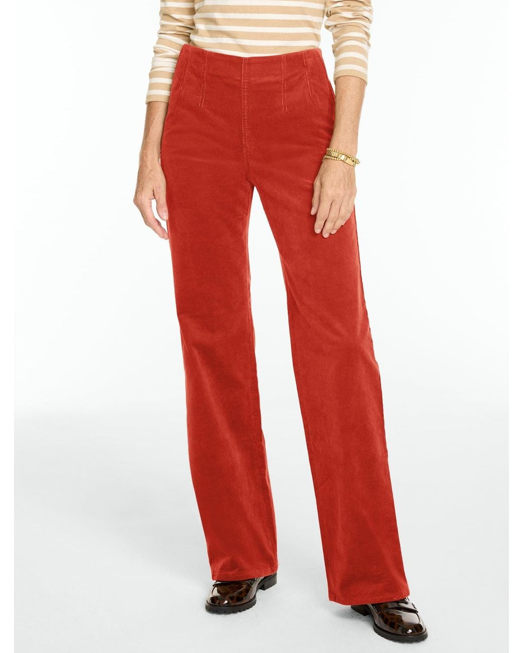 Talbots Red Stretch Corduroy Pull-on Trousers