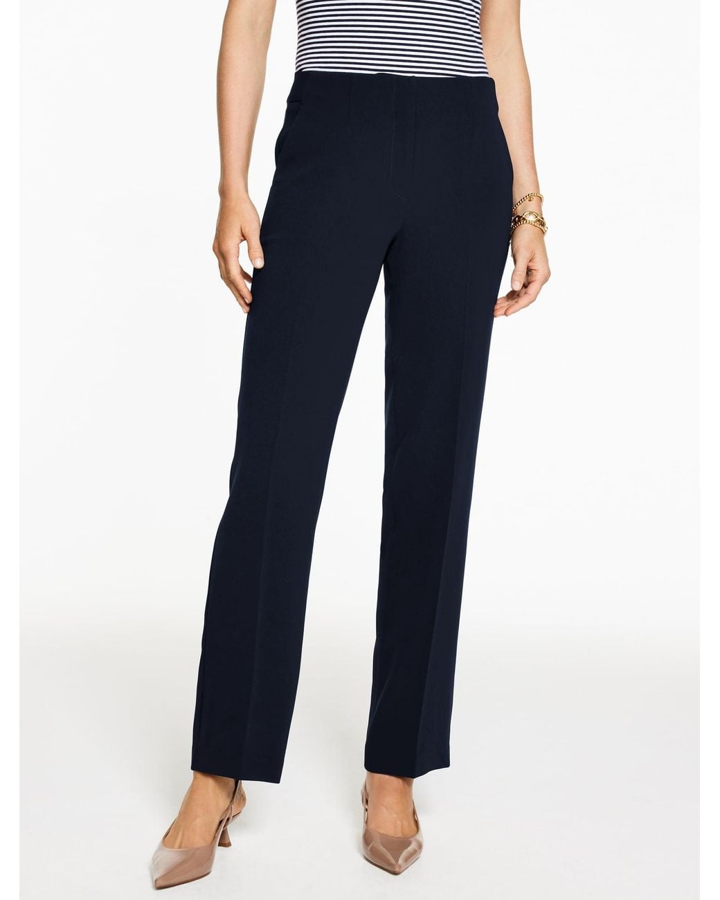 Talbots Blue Easy Travel Straight Leg Pants