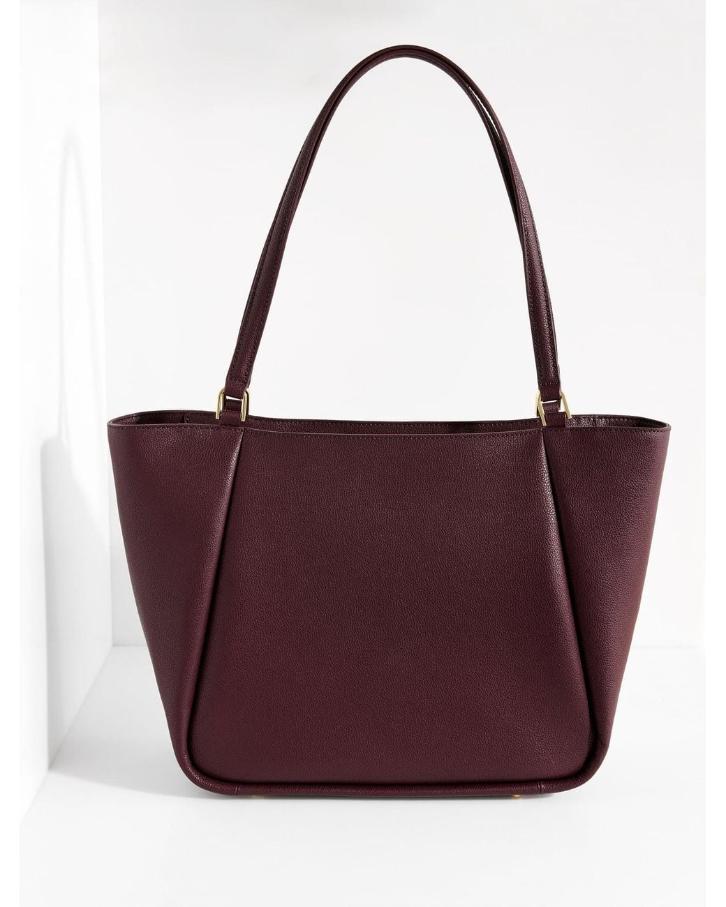 Talbots Purple Brooke Pebble Leather Tote
