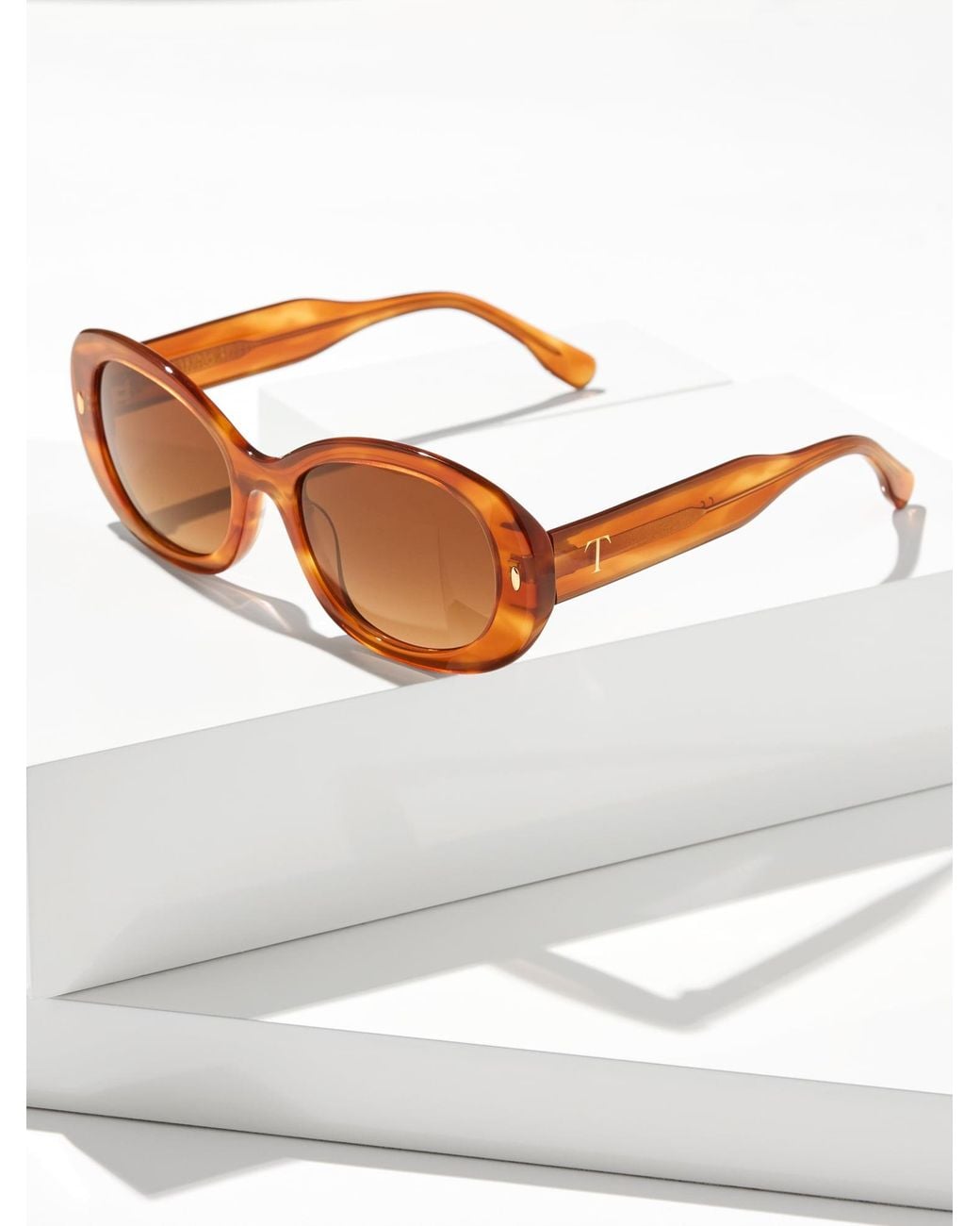 Talbots Gray Bianca Oval Sunglasses
