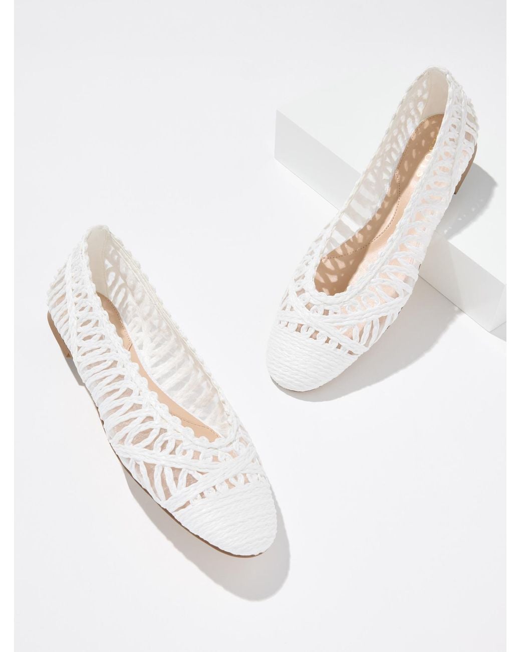 Talbots Natural Tana Woven Cord Raffia Ballet Flats