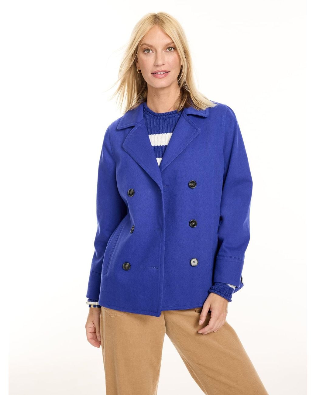 Talbots Blue Twill Peacoat